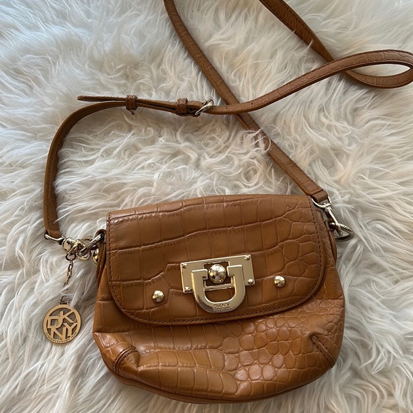 Dkny Handbags - DKNY croc leather crossbody bag
